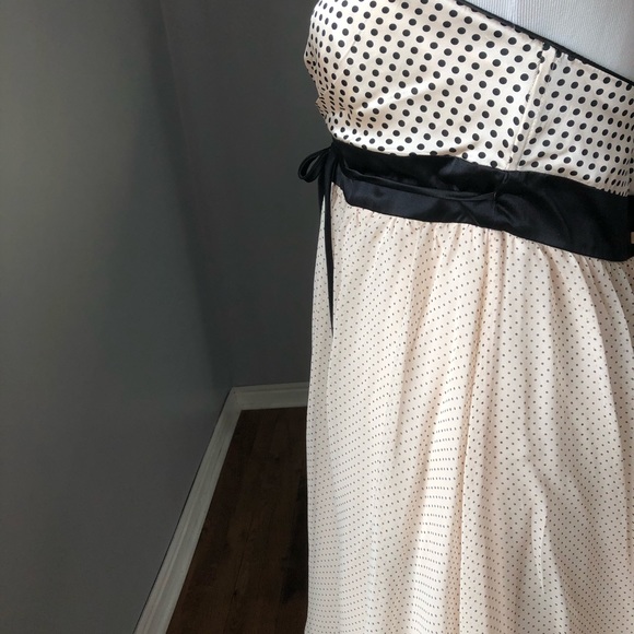 NWT! Bebe Pink Polka Dot Silk Satin Dress - Picture 5 of 10